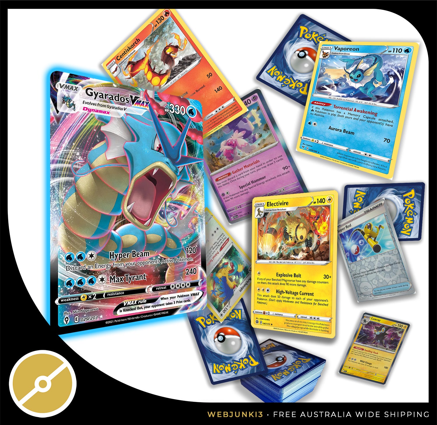 200 Cards Power Bundle | 1x Ultra Rare VMAX | 24x Rare/Holo/Shiny image 2