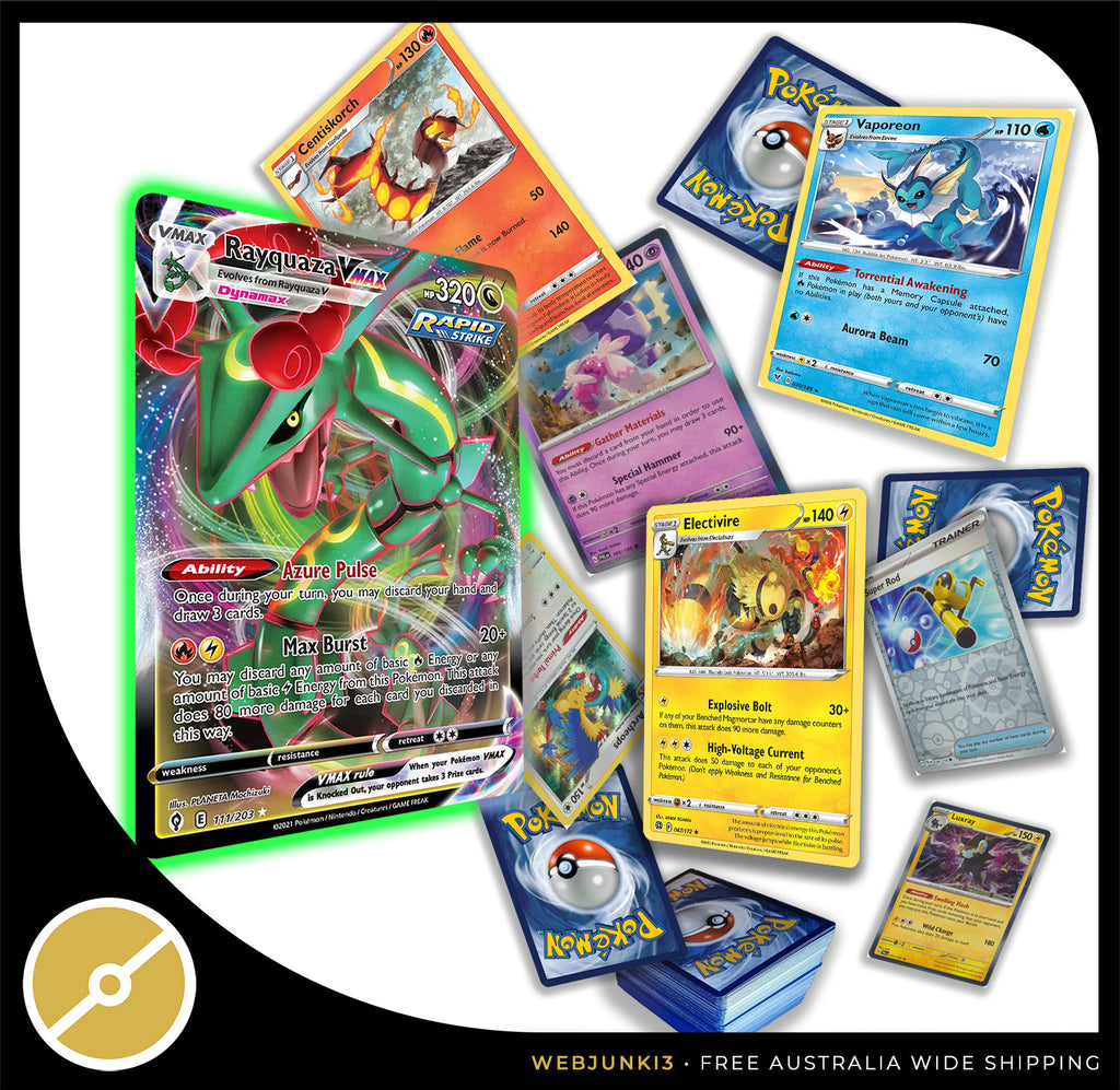 200 Cards Power Bundle | 1x Ultra Rare VMAX | 24x Rare/Holo/Shiny image 0
