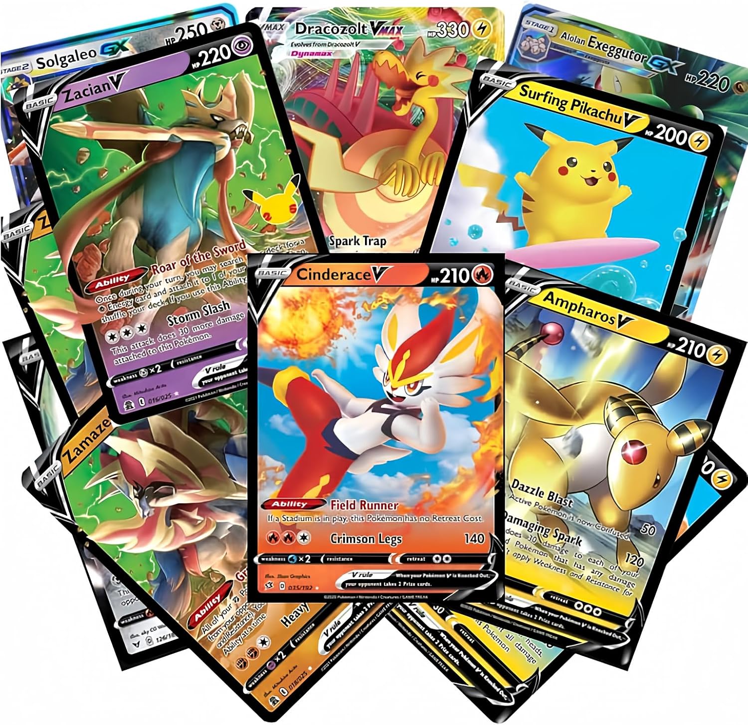 Pokemon Cards - 50 Card Assorted Lot with Guaranteed V Pokemon image 0